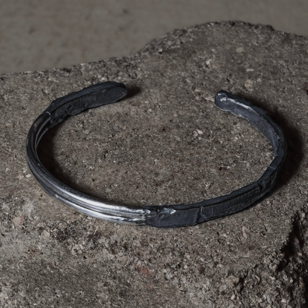 GIFT HAND / Crack Bangle 06 - 925 Sterling Silver