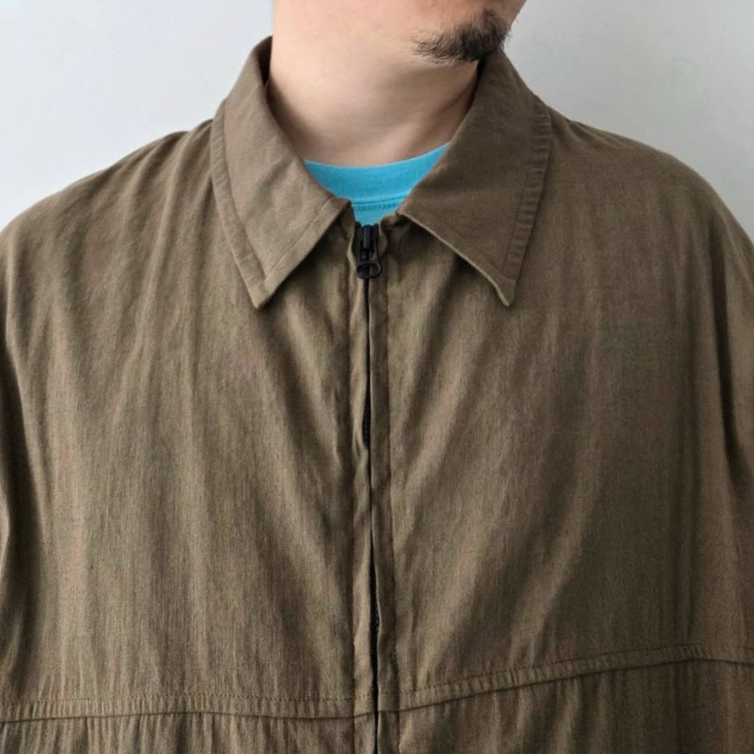 ANCELLM / L/N Zipup Shirt Jacket (Brown)