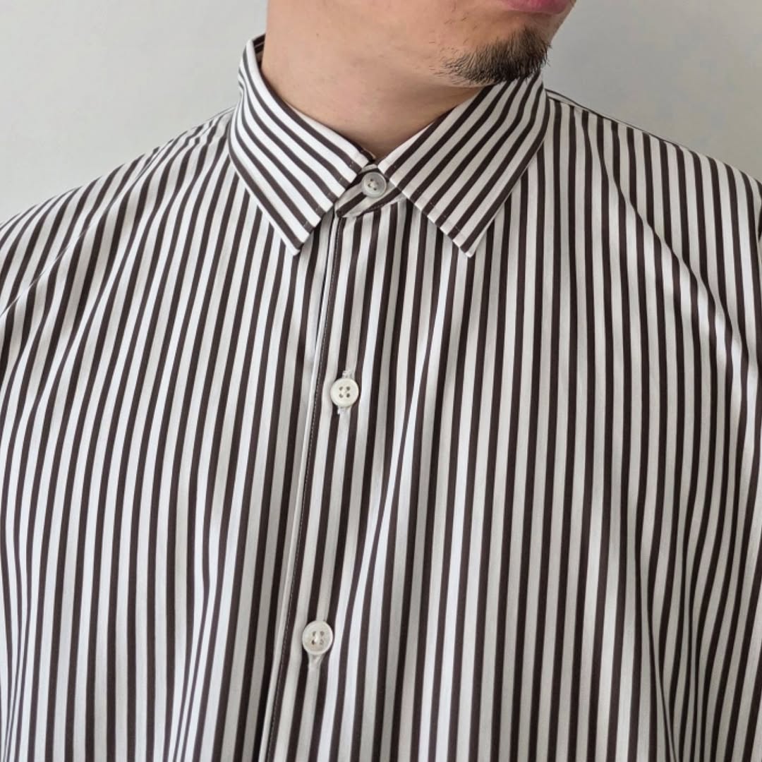 KANEMASA PHIL / 46G Atmosphere Stripe Shirt (Graphite Green)