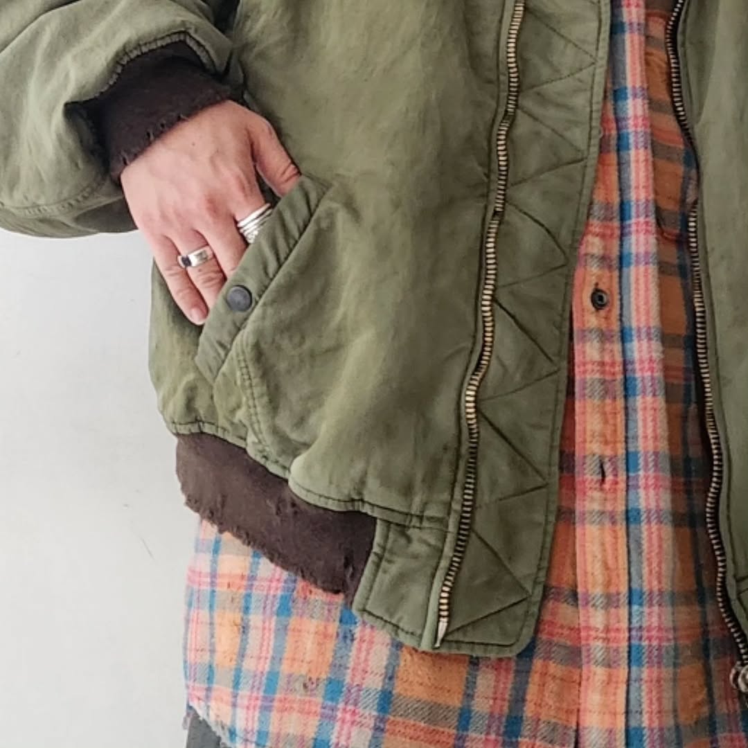 ANCELLM / Faded Bomber Jacket (Khaki)