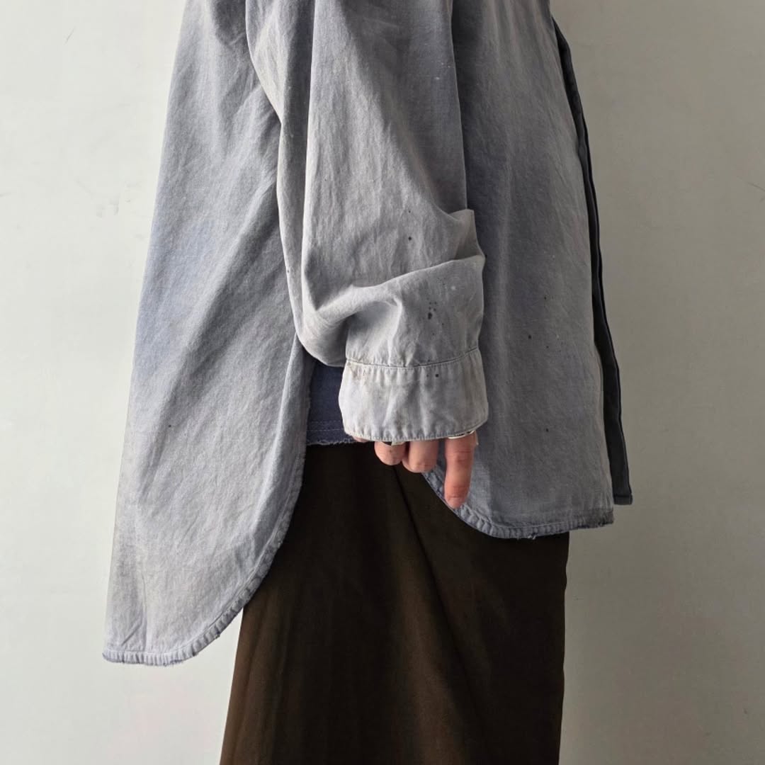 ANCELLM / Aging Chambray Long Shirt