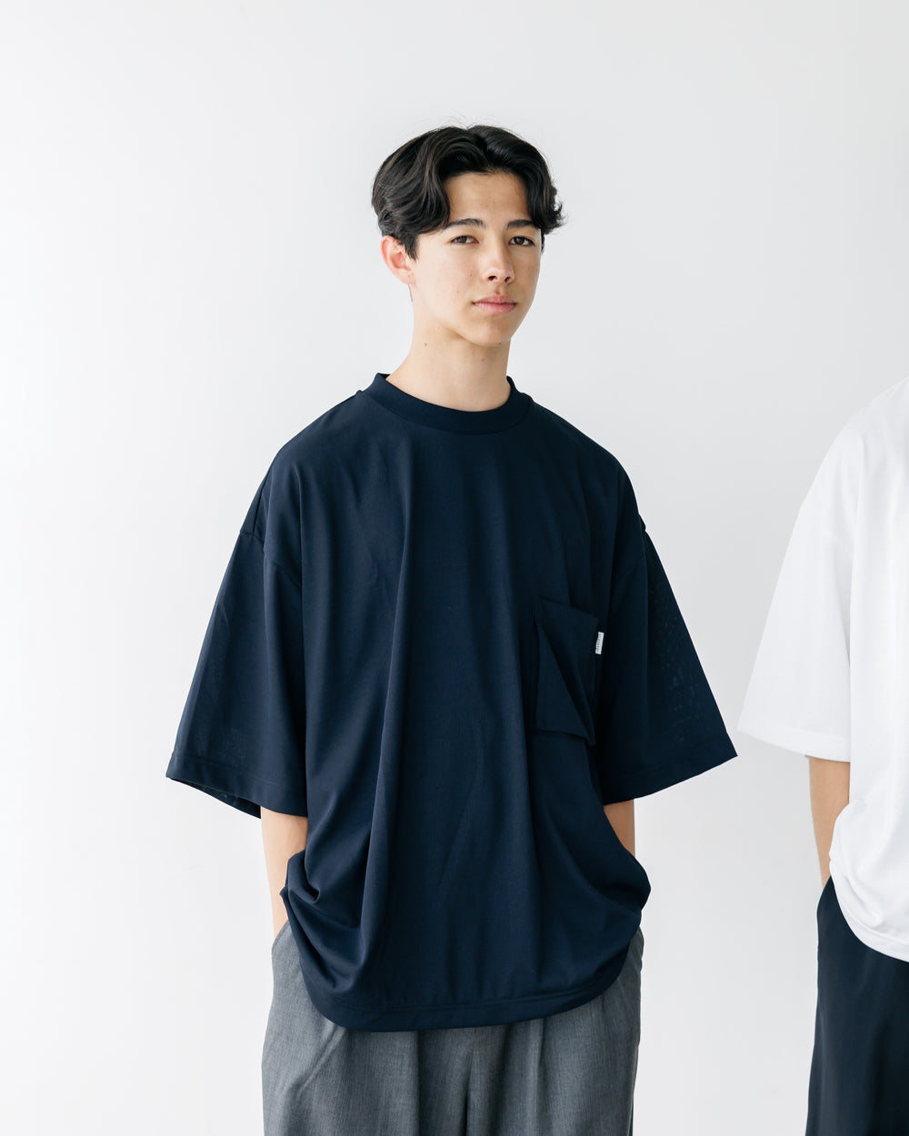 CLESSTE / 3D Pocket Massive T-Shirt With Drawstrings (Navy)