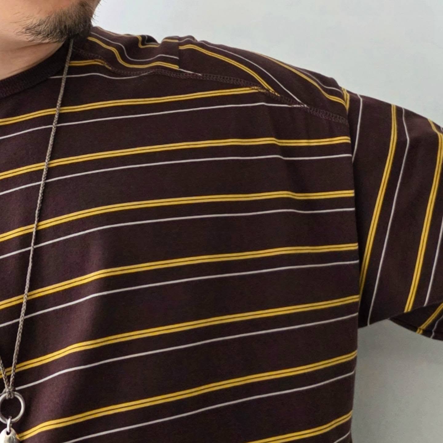 ANCELLM / Border LS T-Shirt (Marron)