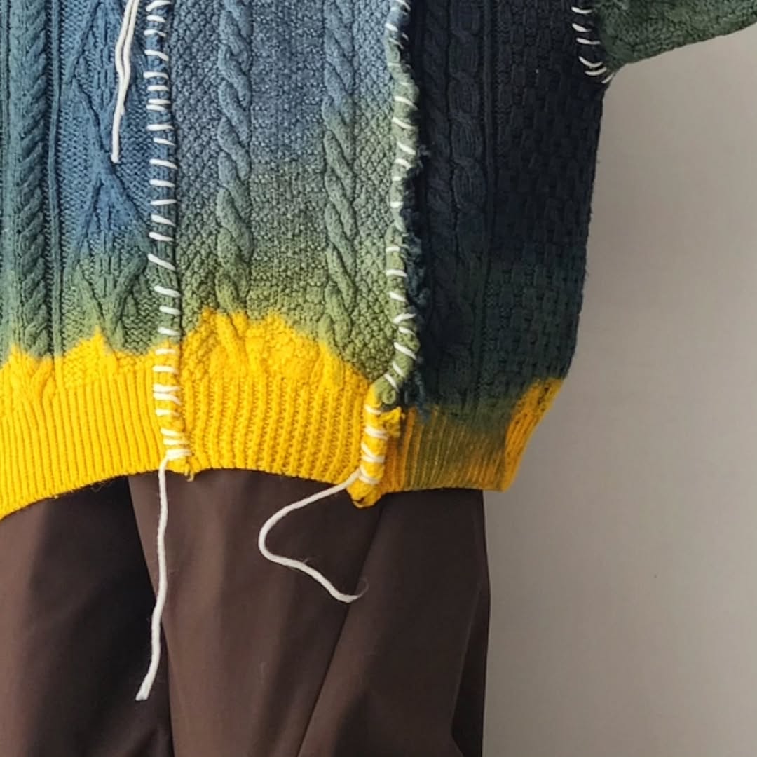 DISCOVERED / Tie Dye Fisherman Wide Knit (A) (Morning)