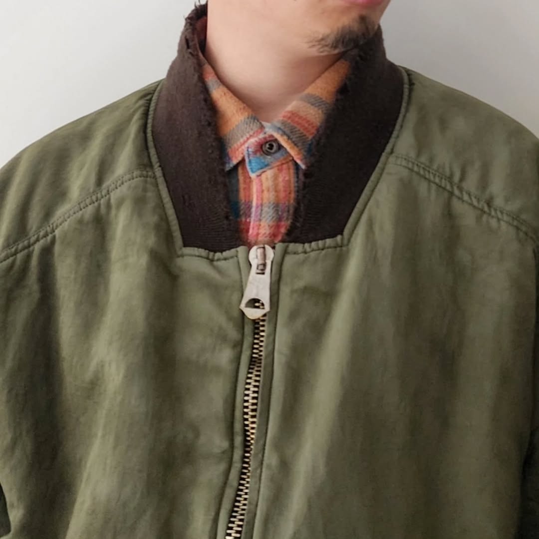 ANCELLM / Faded Bomber Jacket (Khaki)