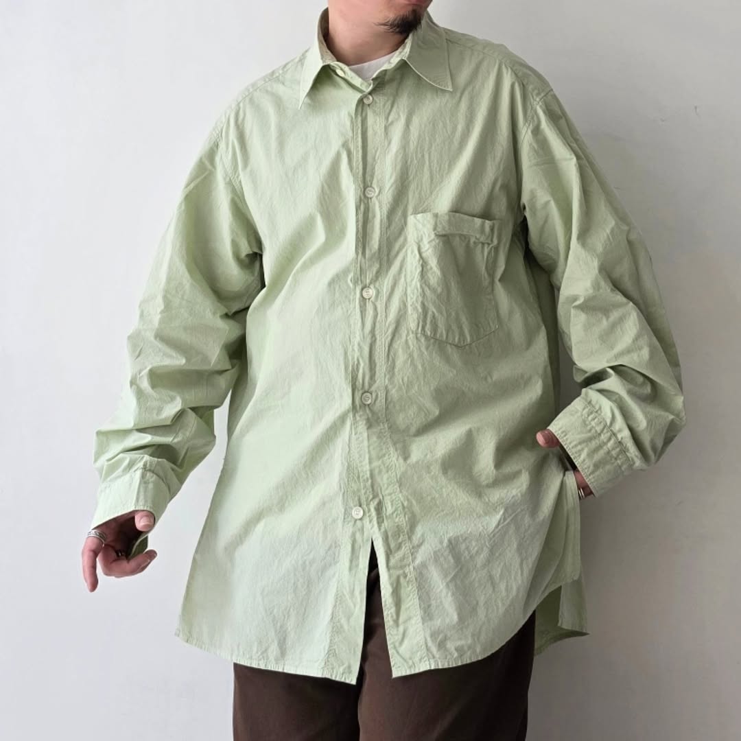 ANCELLM / Shrink Over Shirt (Gray Mint)