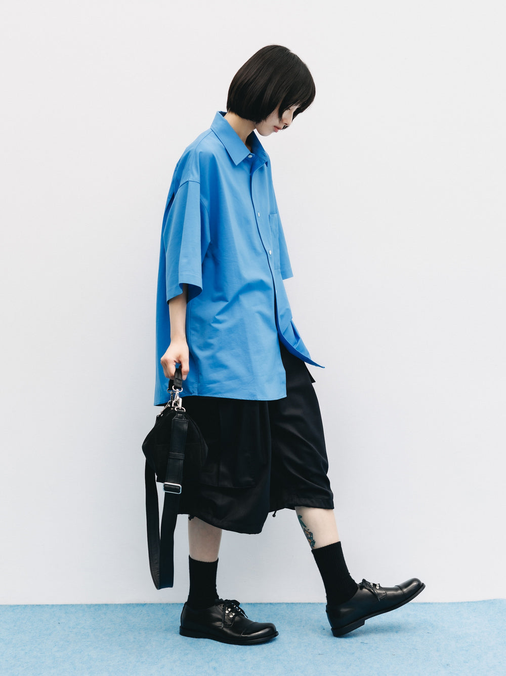 CLESSTE / 46G Knit Everyday S/S Shirt (Sax Blue)