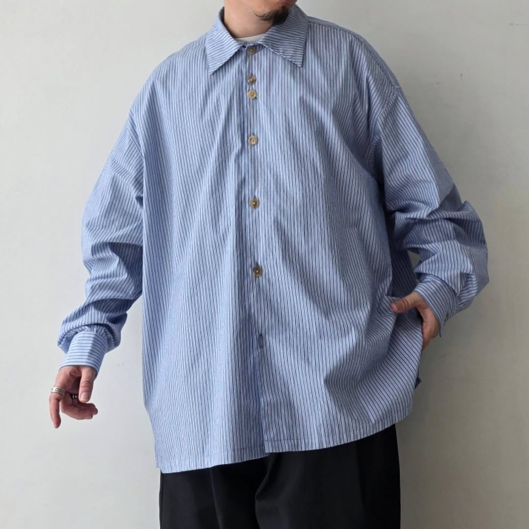 SHINYAKOZUKA / Roomy Shirt (Blue Stripe)