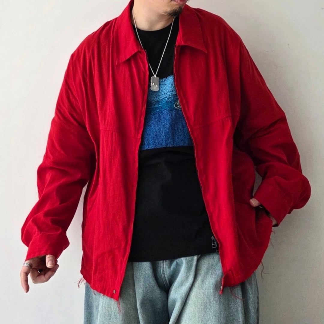 ANCELLM / L/N Zipup Shirt Jacket (Red)