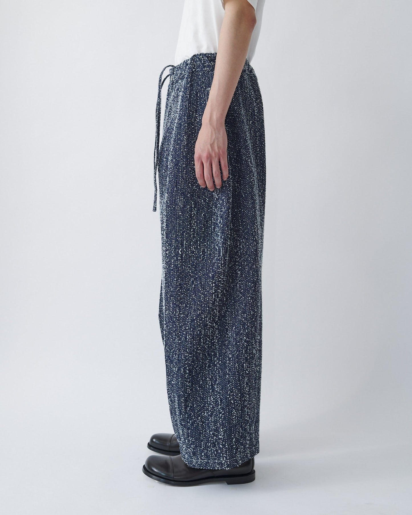 SAGE NATION / Box Pleat Trouser Denim - Indigo Snow Nep