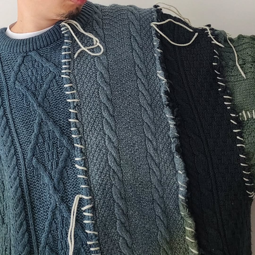 DISCOVERED / Tie Dye Fisherman Wide Knit (A) (Morning)