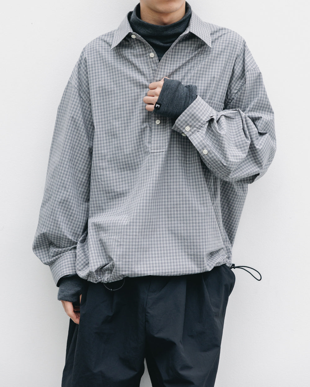 CLESSTE / Mini Plaid L/S Pullover Shirt (Gray)