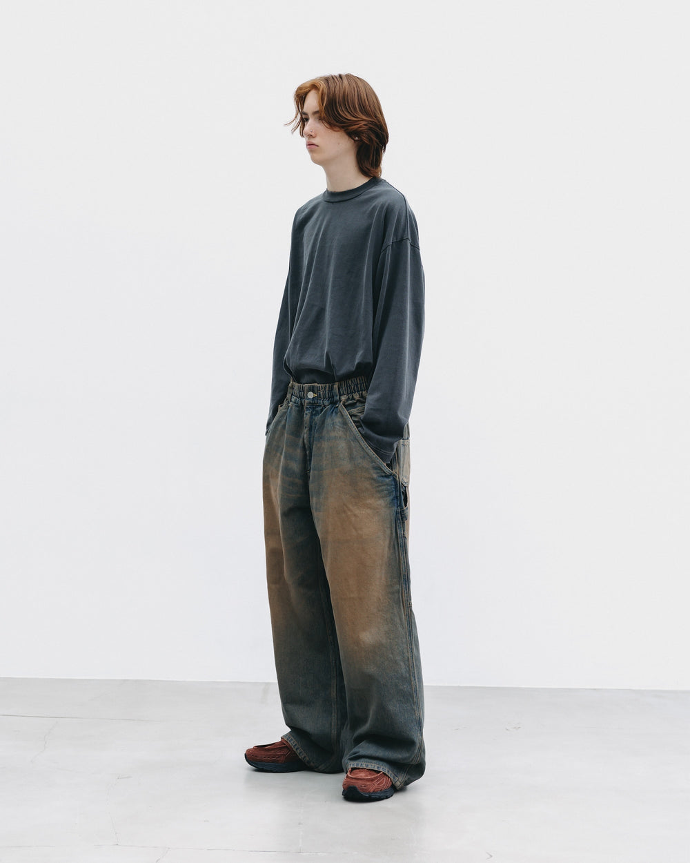 CLESSTE / Vintage Dyed Selvedge Denim Worker Pants (Vintage Brown