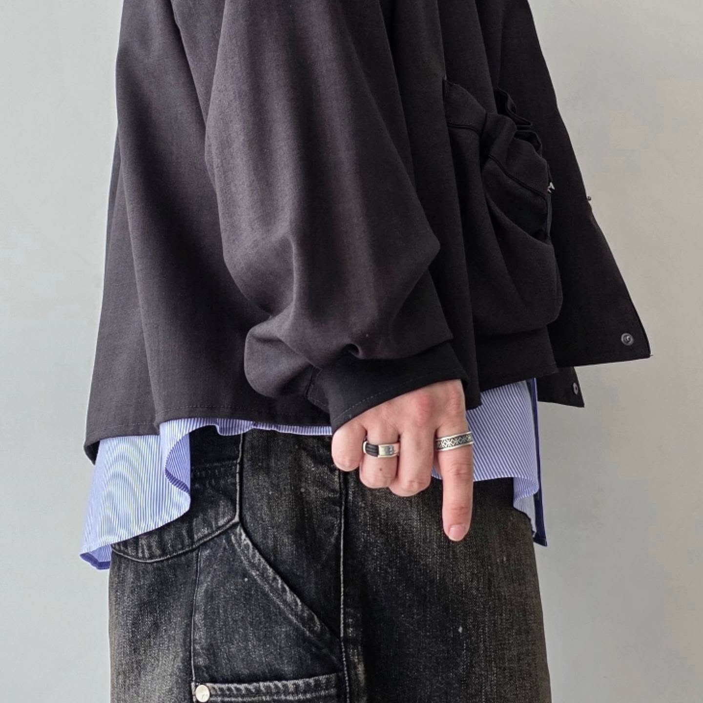 THE JEAN PIERRE / Urban Wool Tech Pyjama Shirt (Black)