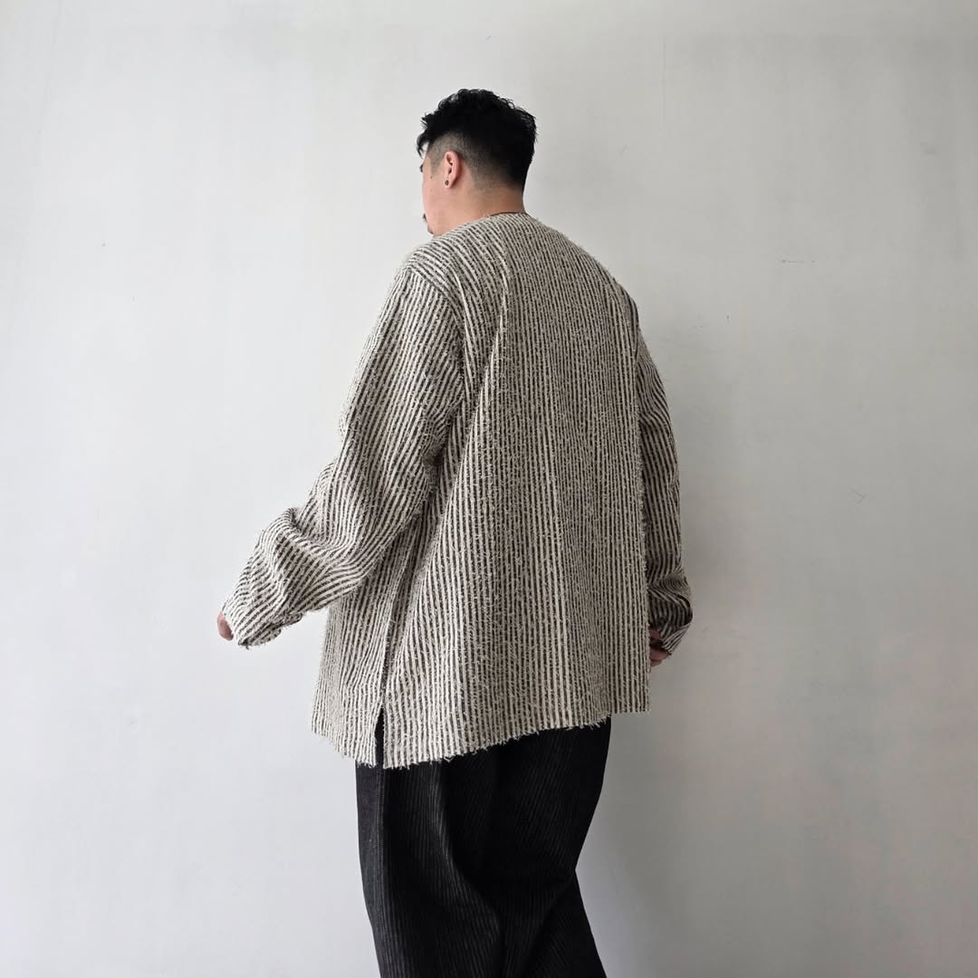 SABY / Sleeping Shirts - Cotton Linen FAB x Needle Work (Stripe)