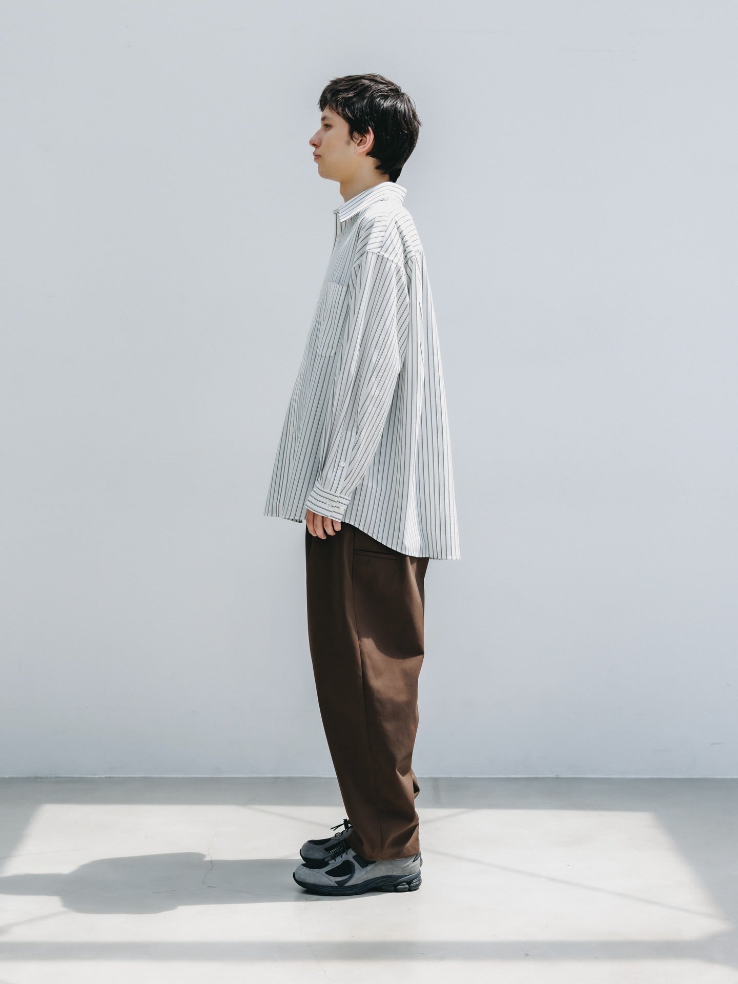 CLESSTE / Thick / Thin Stripe 46G Knit Everyday L/S Shirt (White Stripe)
