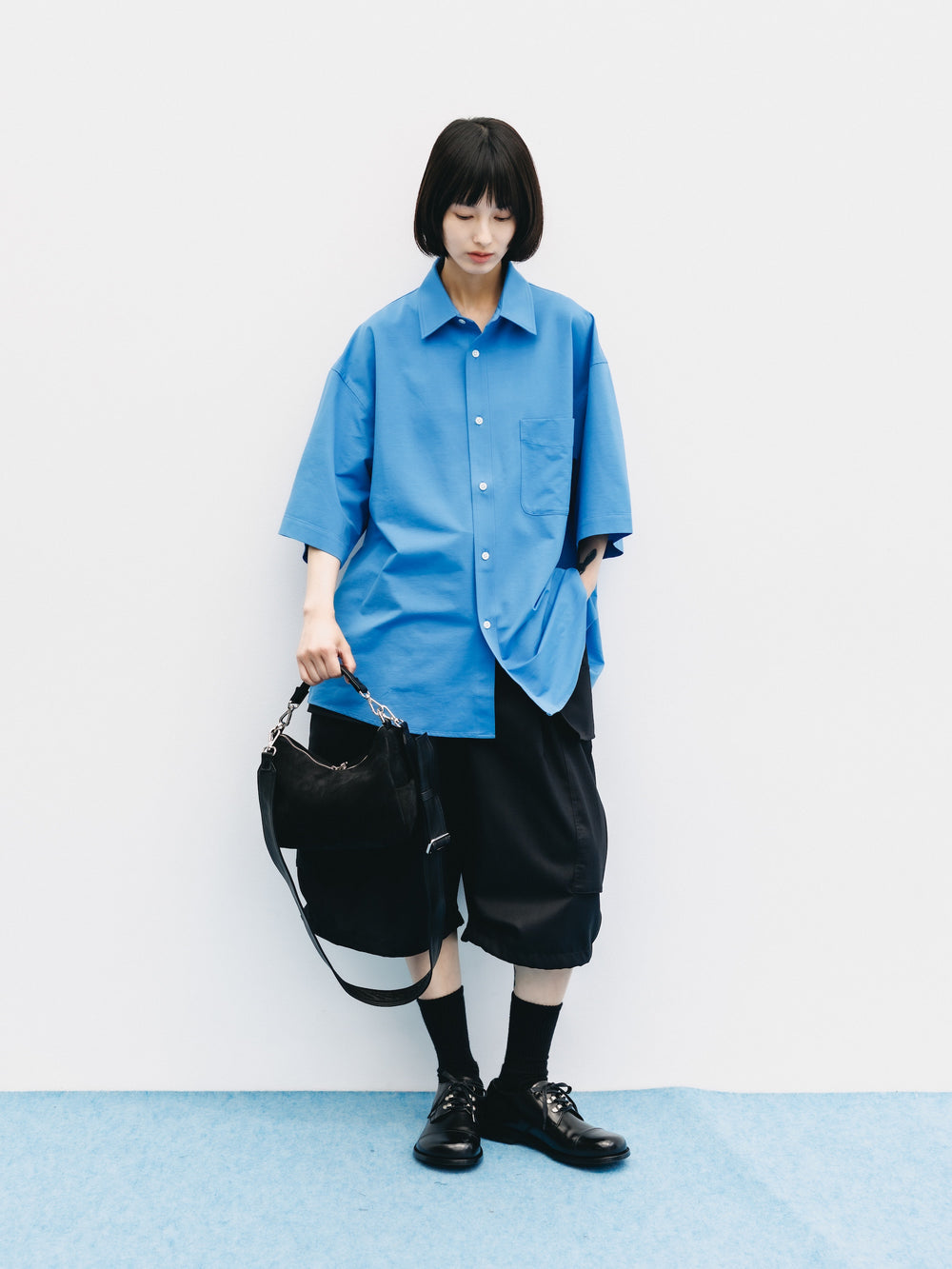 CLESSTE / 46G Knit Everyday S/S Shirt (Sax Blue)