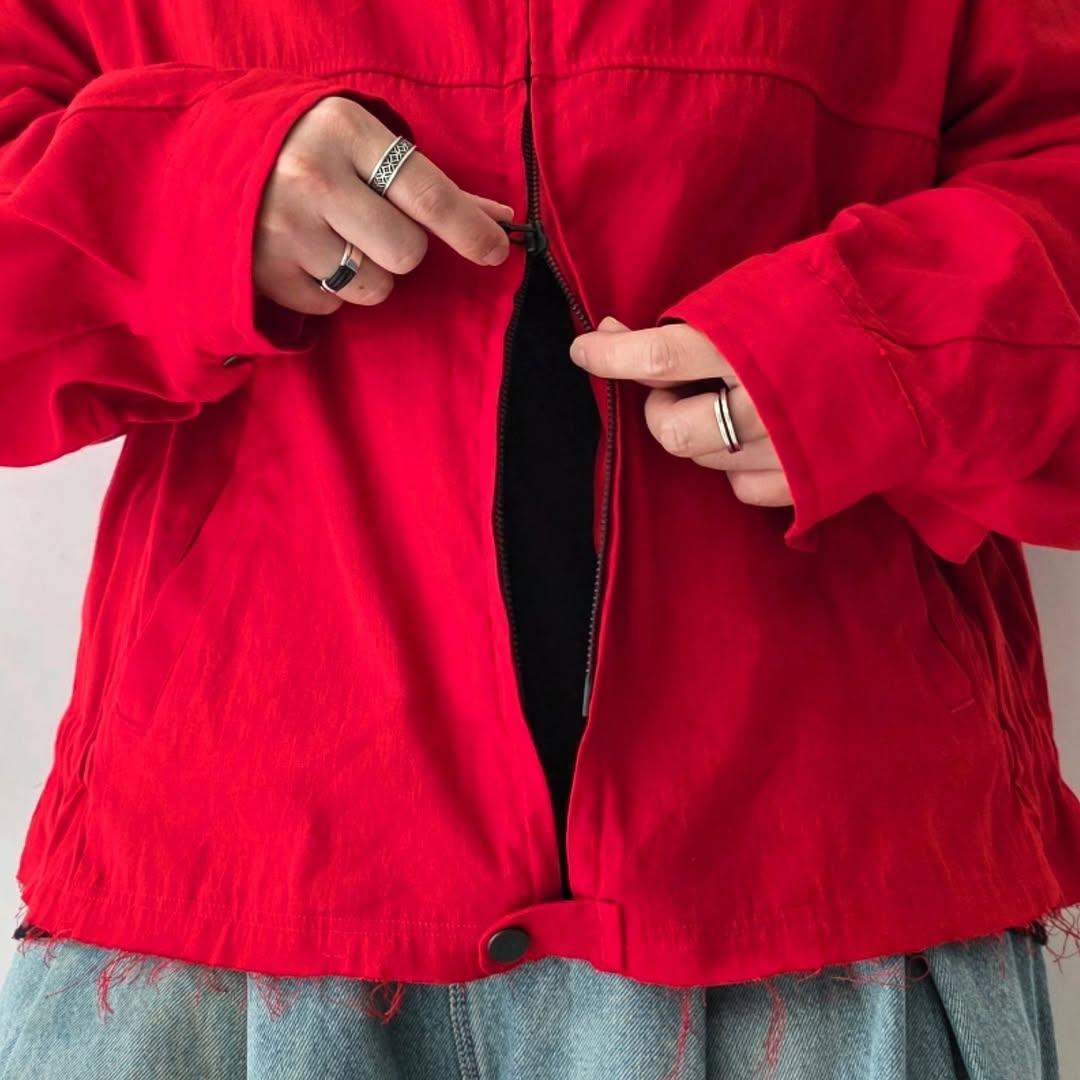 ANCELLM / L/N Zipup Shirt Jacket (Red)
