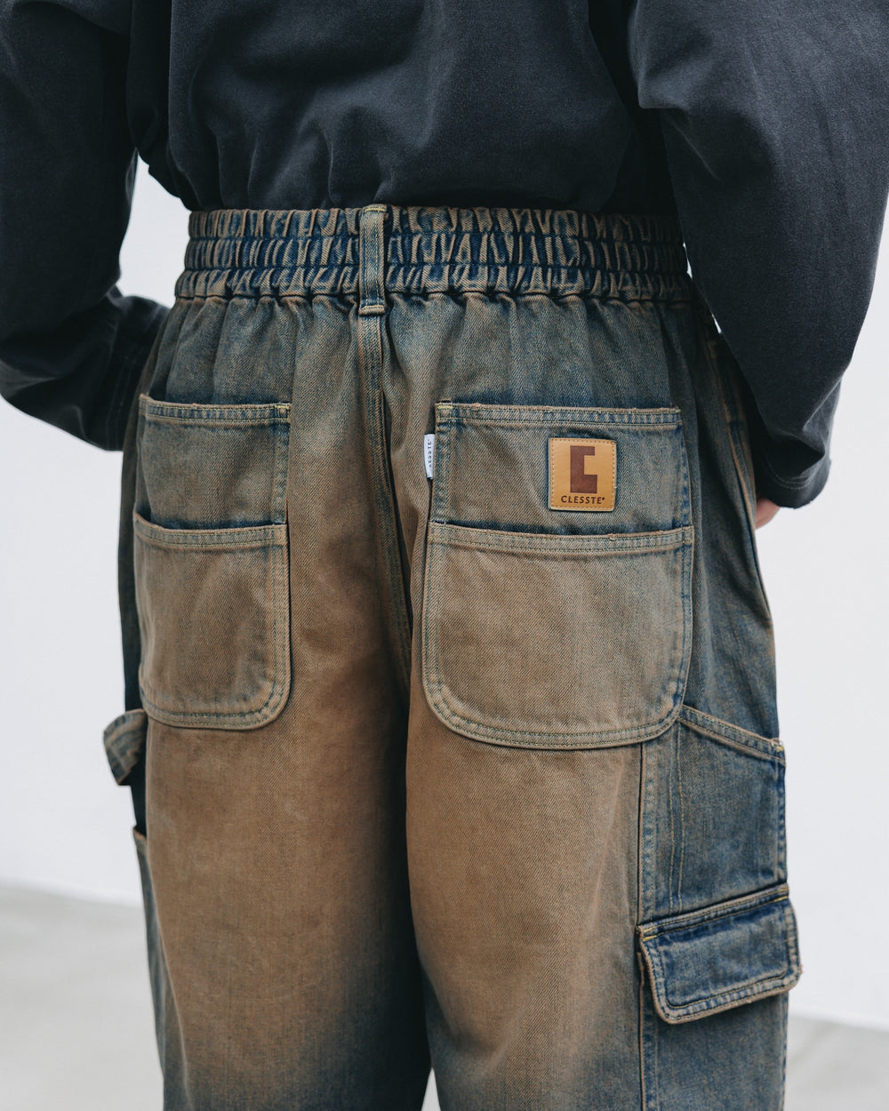 CLESSTE / Vintage Dyed Selvedge Denim Worker Pants (Vintage Brown)