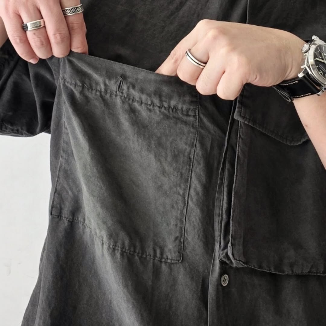 THE JEAN PIERRE / Fade Silk BETA SS Shirt (Fade Blk)