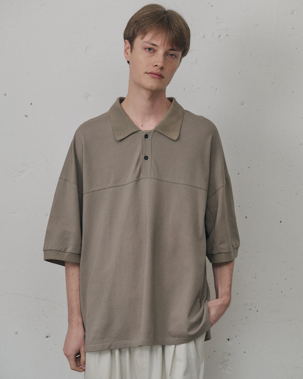 ANCELLM / Football S/S Polo (Greige)