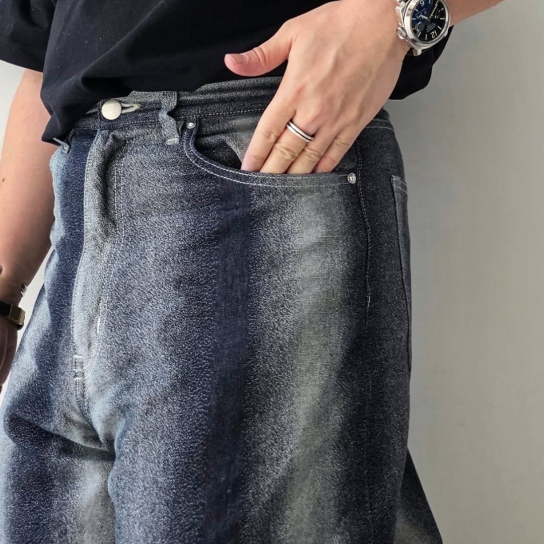 REVERBERATE / Gradation Denim Pants (Baggy) (Indigo)