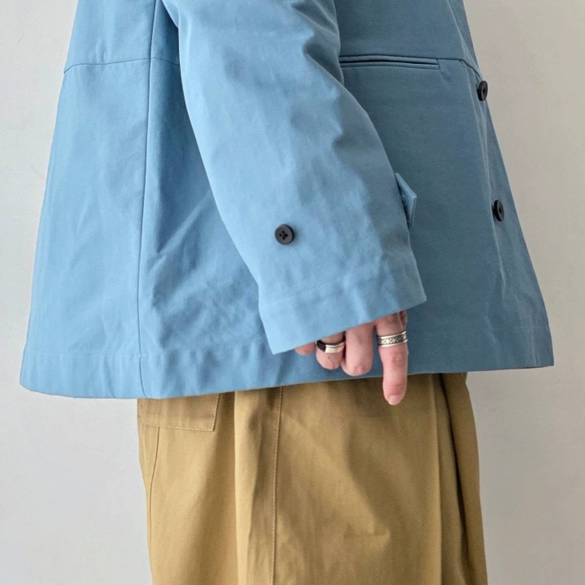 KANEMASA PHIL / 36G ECONYL Half Coat (Blue Gray)
