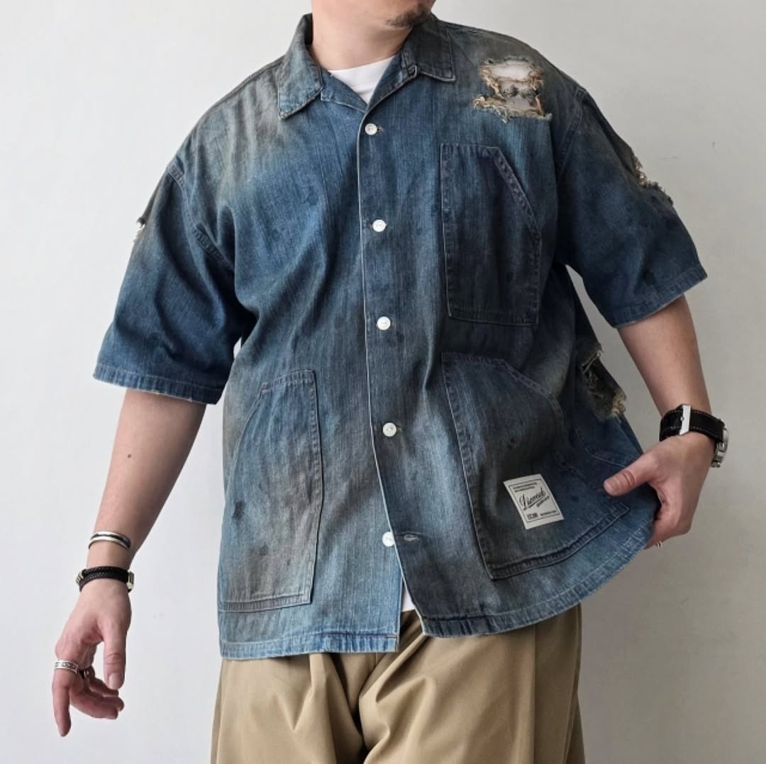 DISCOVERED / Short Sleeve Denim Shirts (Indigo)