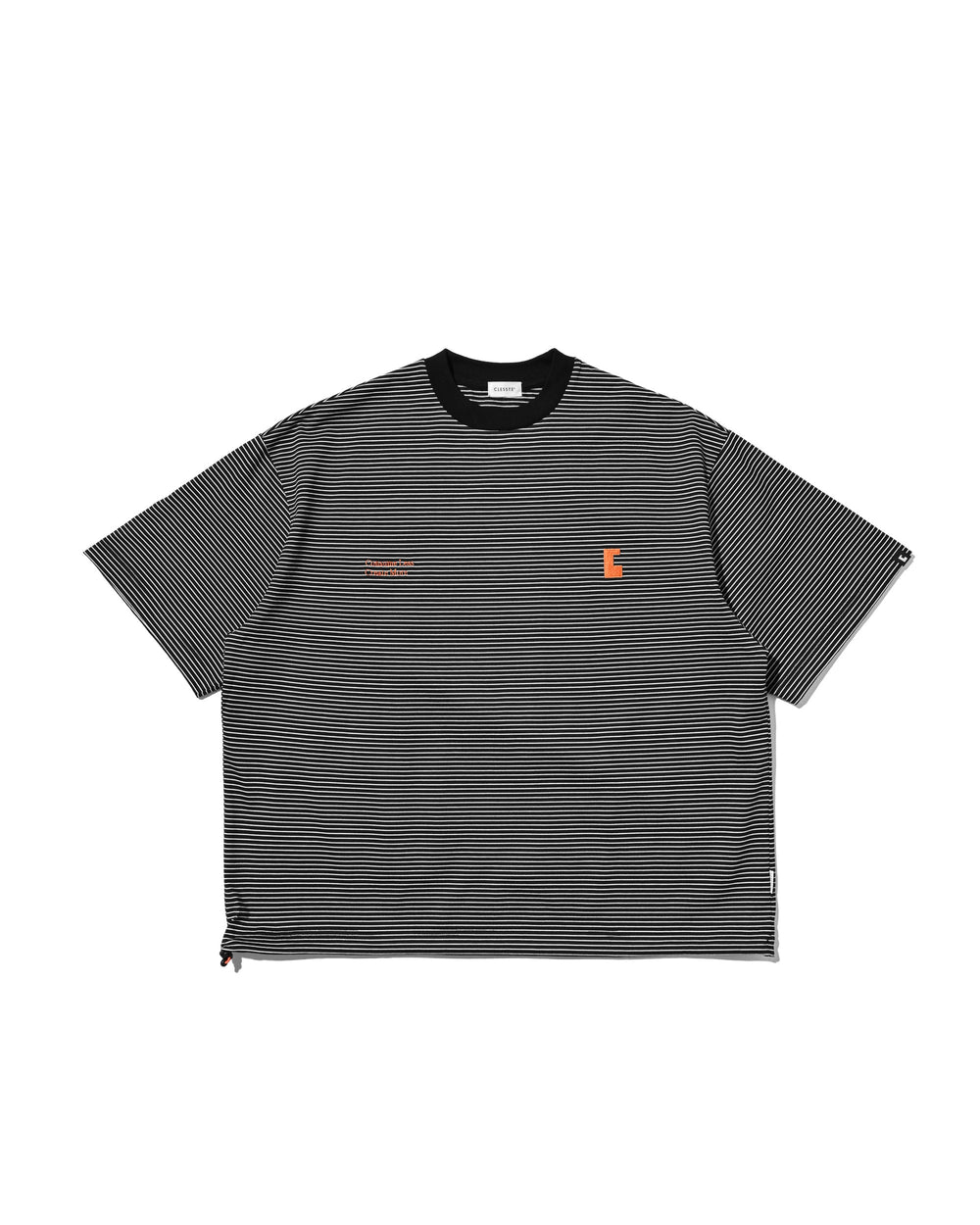CLESSTE / 'C x Concept' Striped S/S T-Shirt With Drawstrings (Black x White)