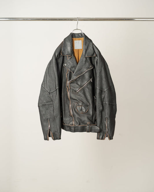 ANCELLM / Aging H.L Belted Jacket (Black)
