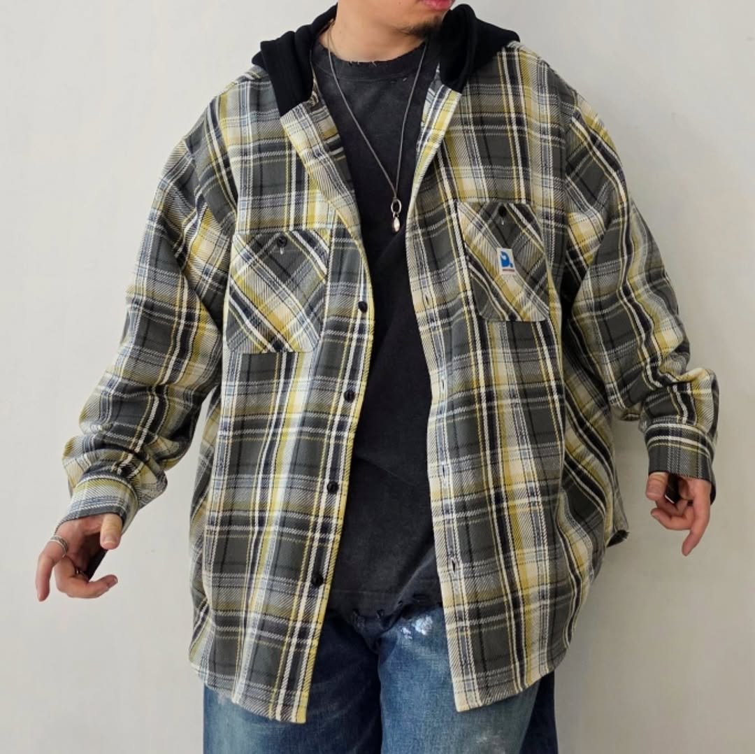 DISCOVERED / Devil's Hoodie Check Shirt (Black)