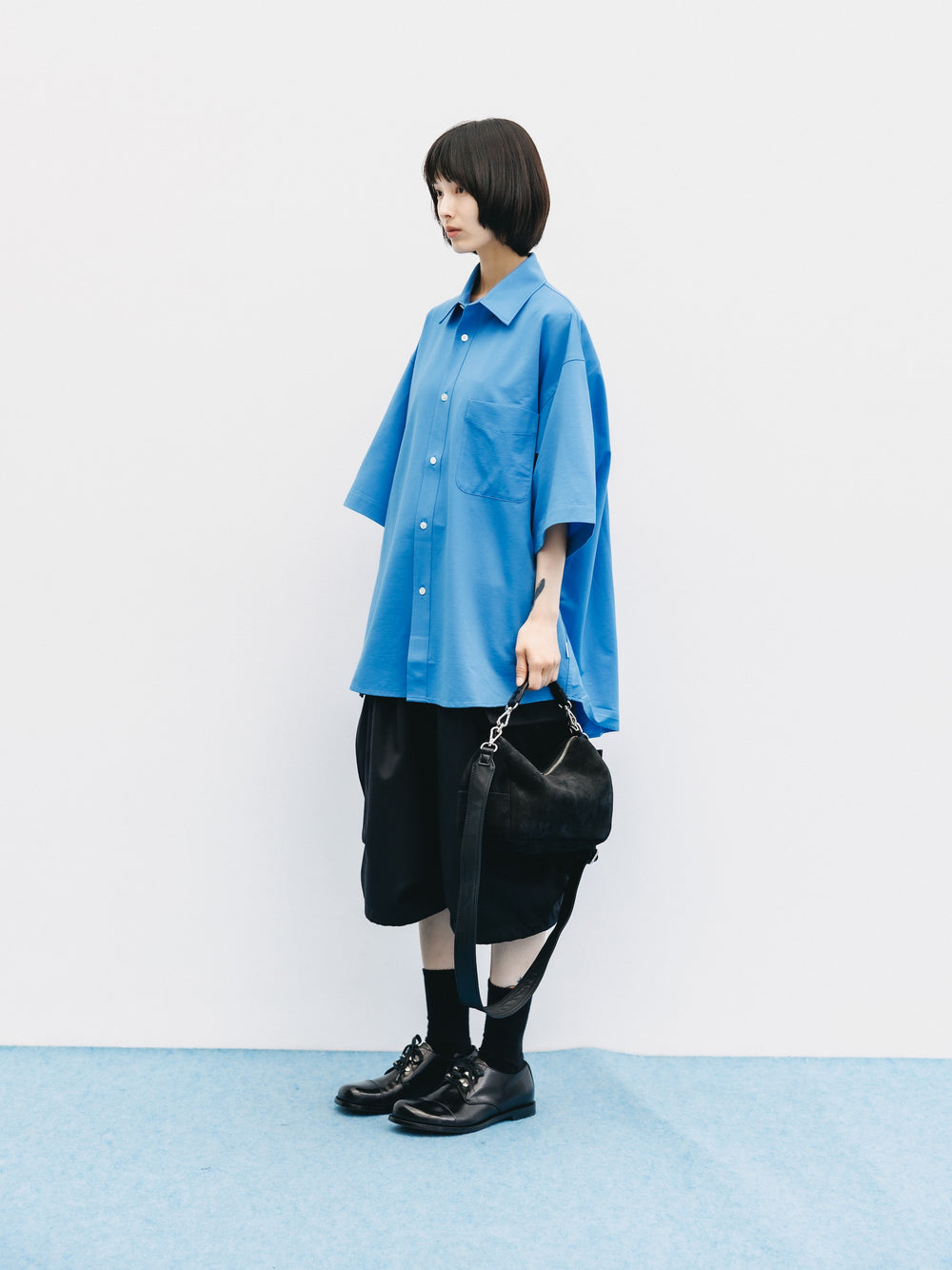 CLESSTE / 46G Knit Everyday S/S Shirt (Sax Blue)