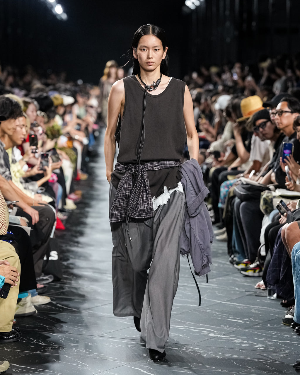 ANCELLM / Nel Check Over Work Shirt (Navy)