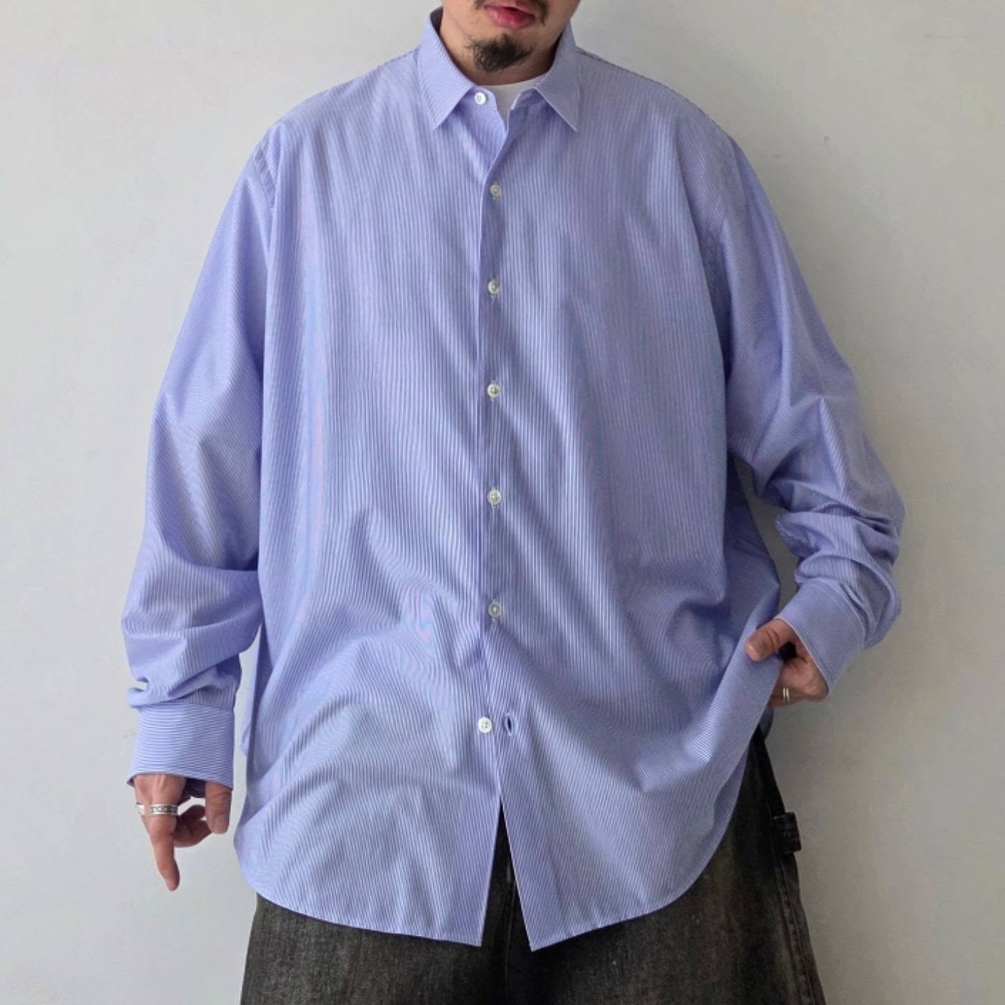 KANEMASA PHIL / 46G Atmosphere Stripe Shirt (Blue)