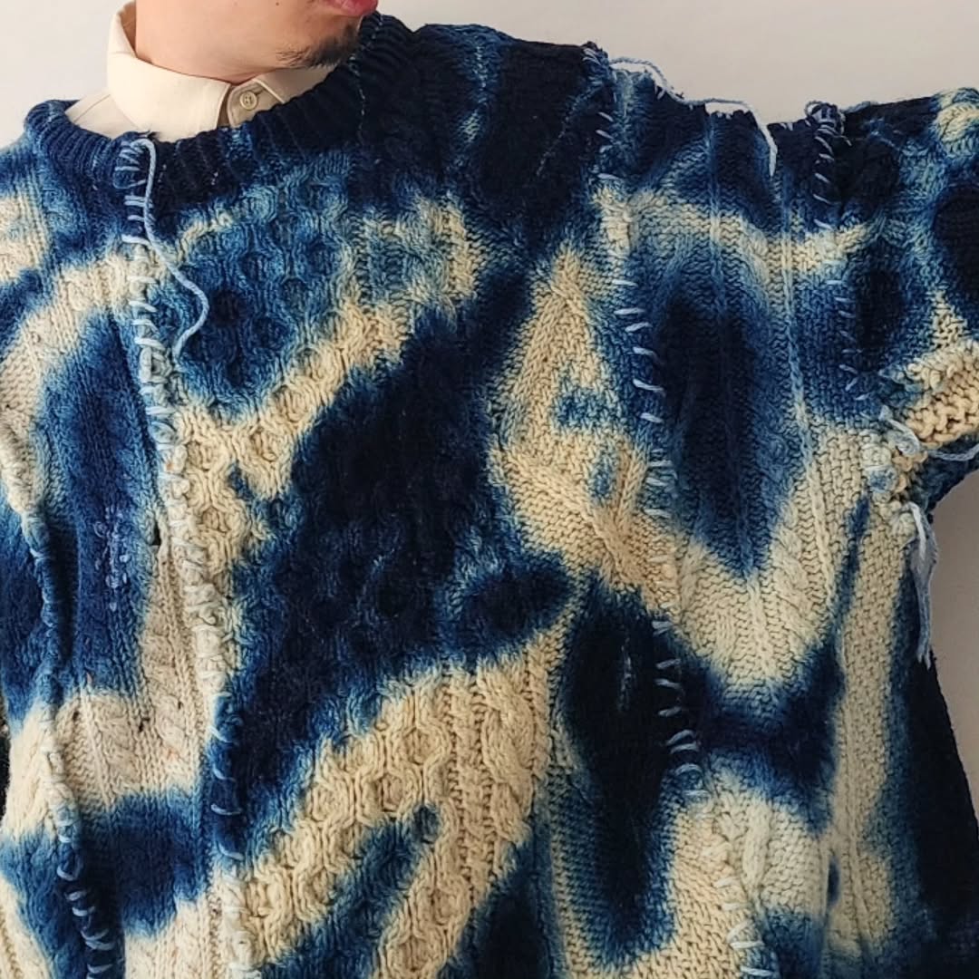 DISCOVERED / Tie Dye Fisherman Wide Knit (A) (Night)