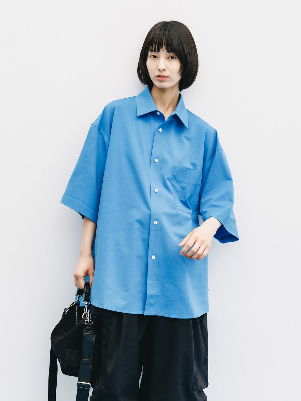 CLESSTE / 46G Knit Everyday S/S Shirt (Sax Blue)