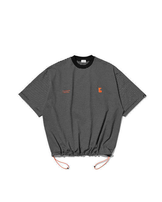 CLESSTE / 'C x Concept' Striped S/S T-Shirt With Drawstrings (Black x White)