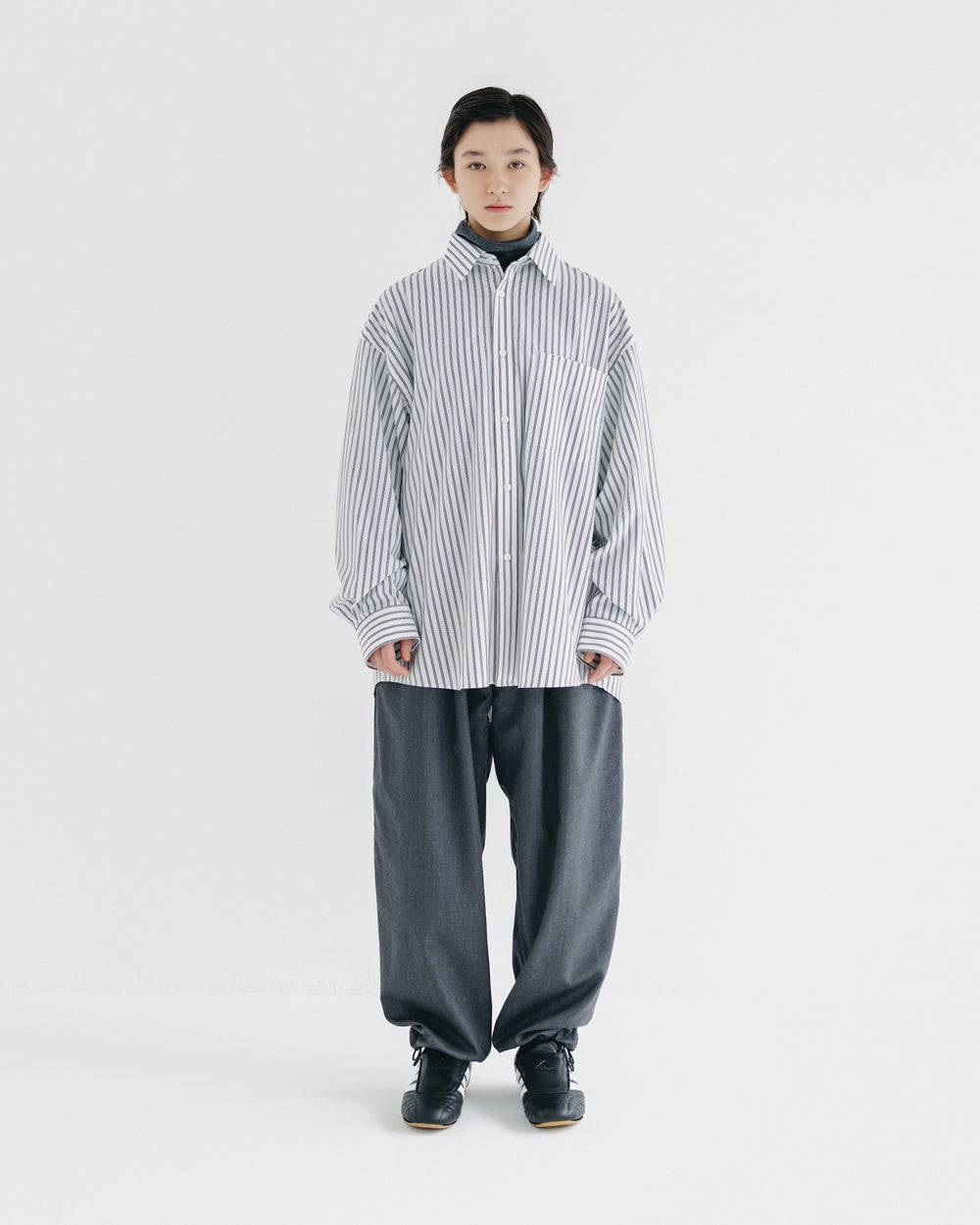 CLESSTE / 46G Knit Everyday L/S Shirt (White Stripe)