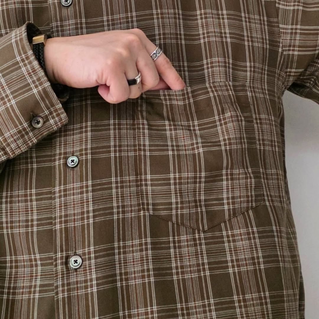 ANCELLM / Aging Rayon Check Shirt (Green) – Tree and Branch
