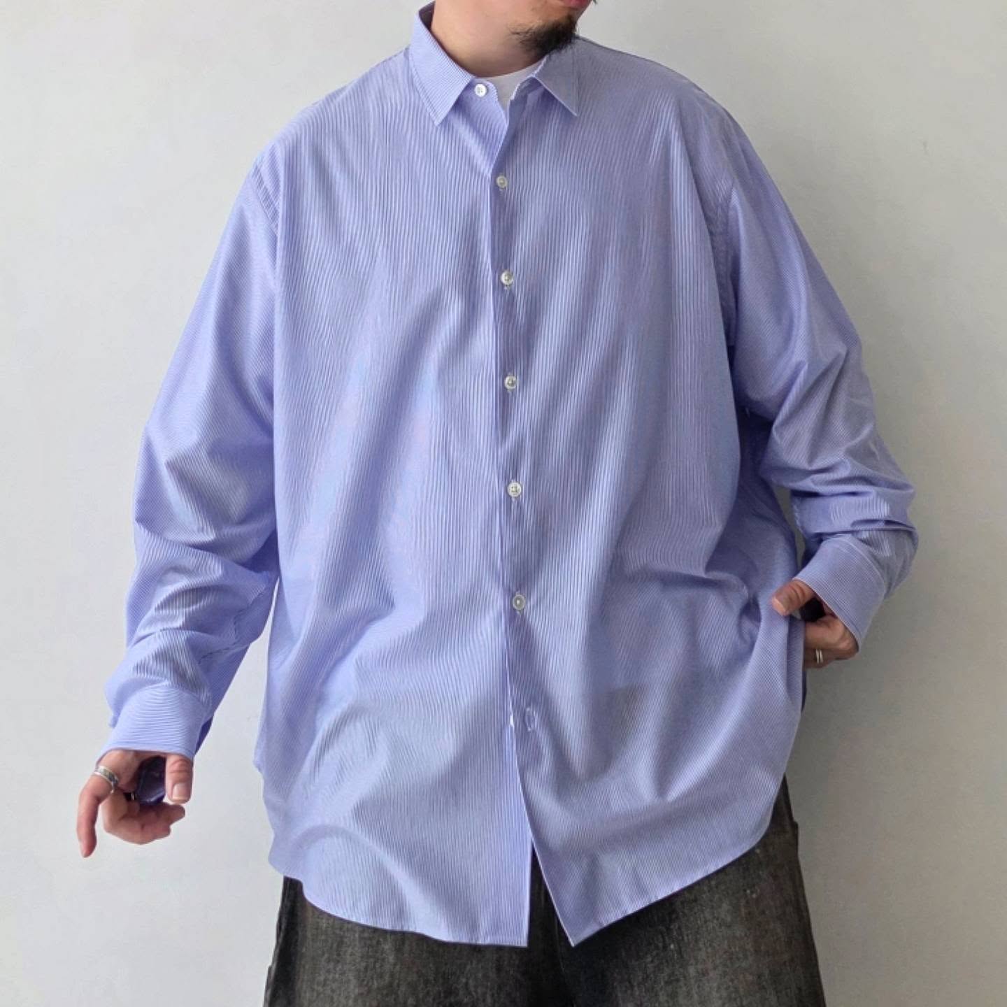 KANEMASA PHIL / 46G Atmosphere Stripe Shirt (Blue)