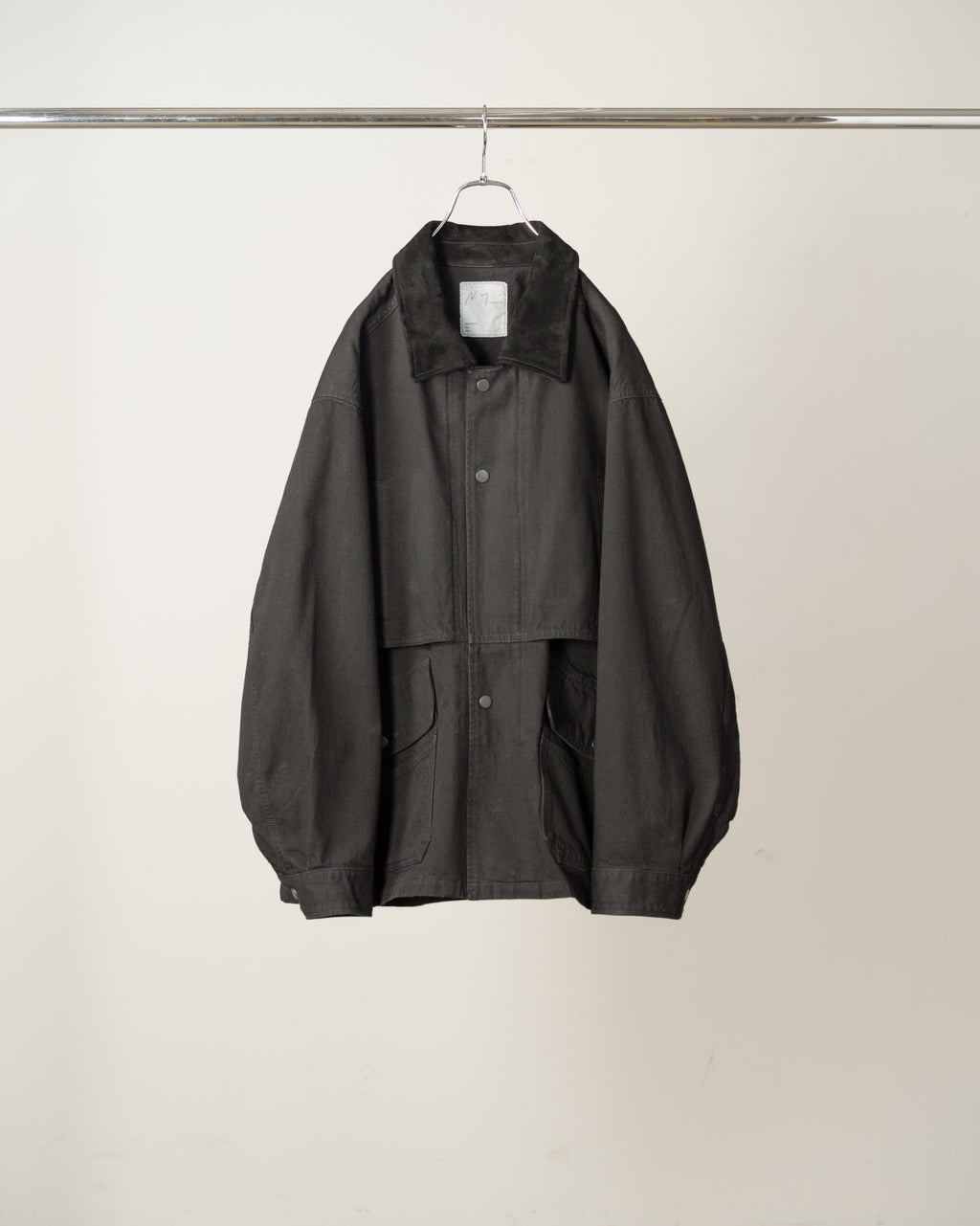 ANCELLM / Aging Denim Half Jacket (Black)