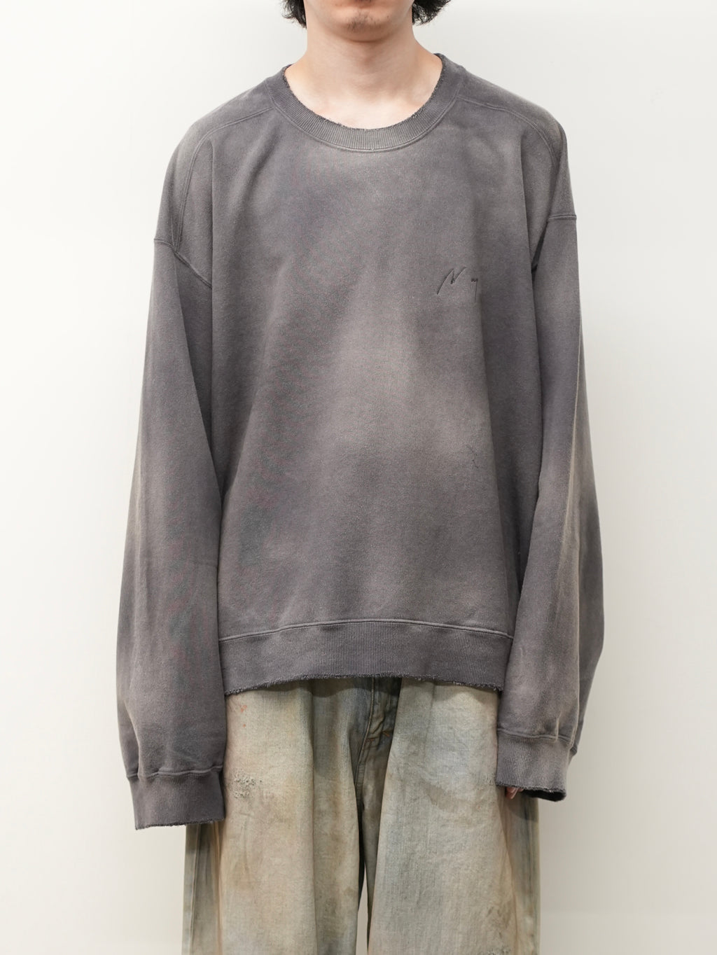 ANCELLM / Unevenness Sweat Shirt (Black)