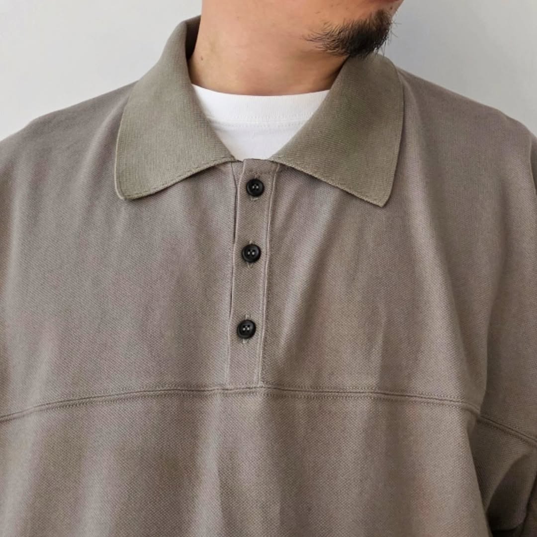 ANCELLM / Football S/S Polo (Greige)
