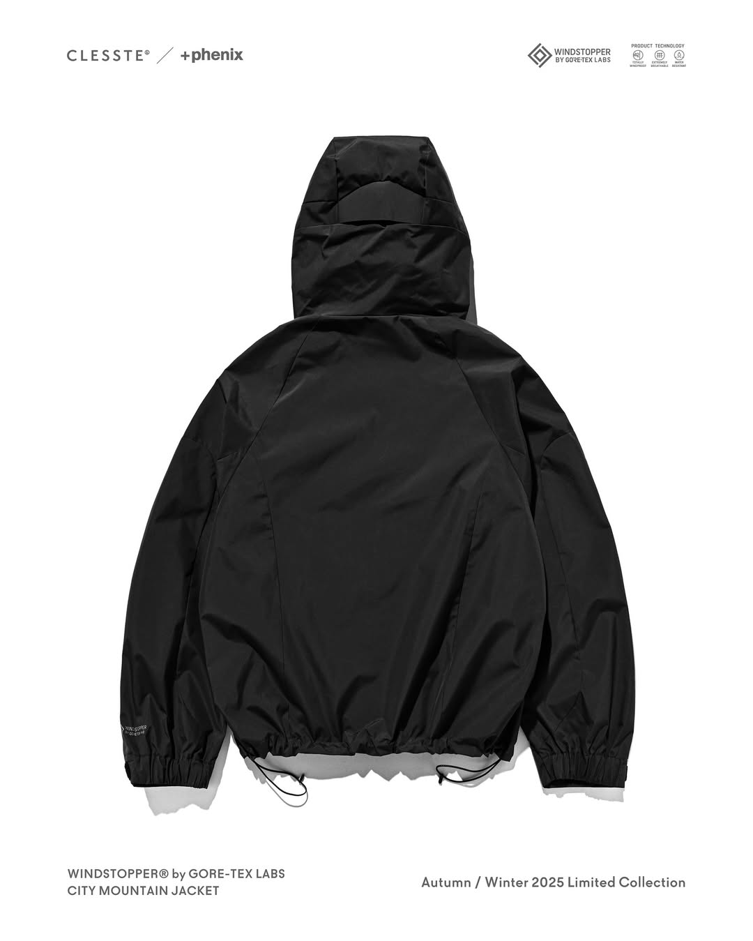 CLESSTE / +Phenix Windstopper ® By Gore-tex Labs City Mountain Jacket (Black)