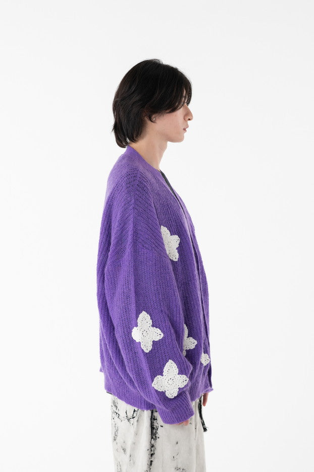 DISCOVERED / Butterfly Crochet Mohair Knit C/D (Purple)