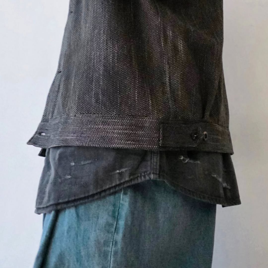 ANCELLM / Melange Wool Work Shirt Blouson (Black)