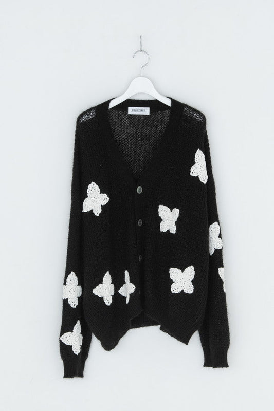 DISCOVERED / Butterfly Crochet Mohair Knit C/D (Black)