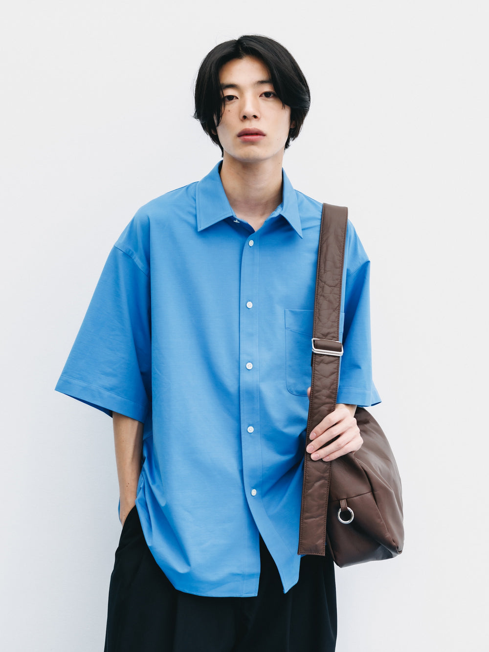 CLESSTE / 46G Knit Everyday S/S Shirt (Sax Blue)