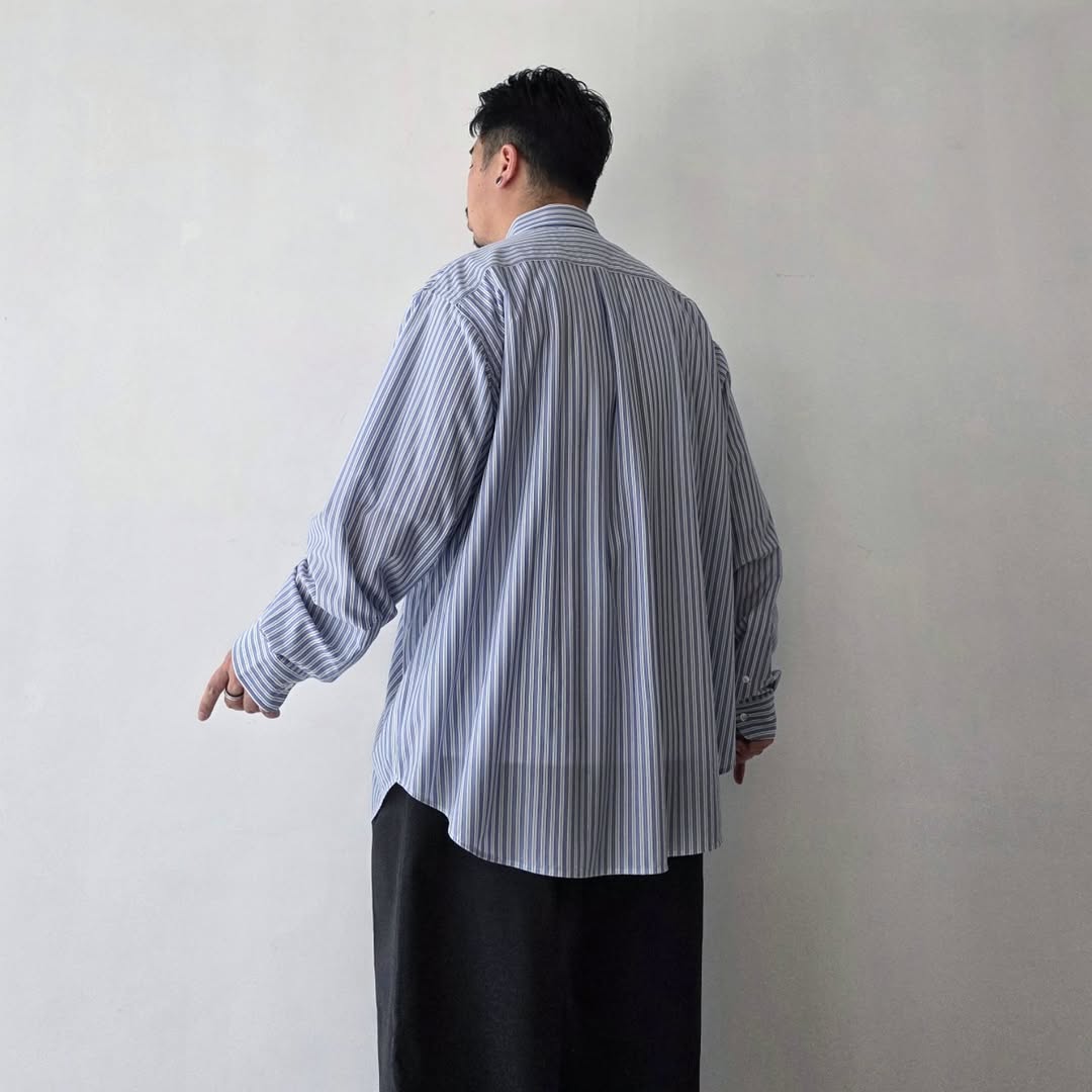 KANEMASA PHIL / 46G Atmosphere Stripe Shirt (Sax Black)