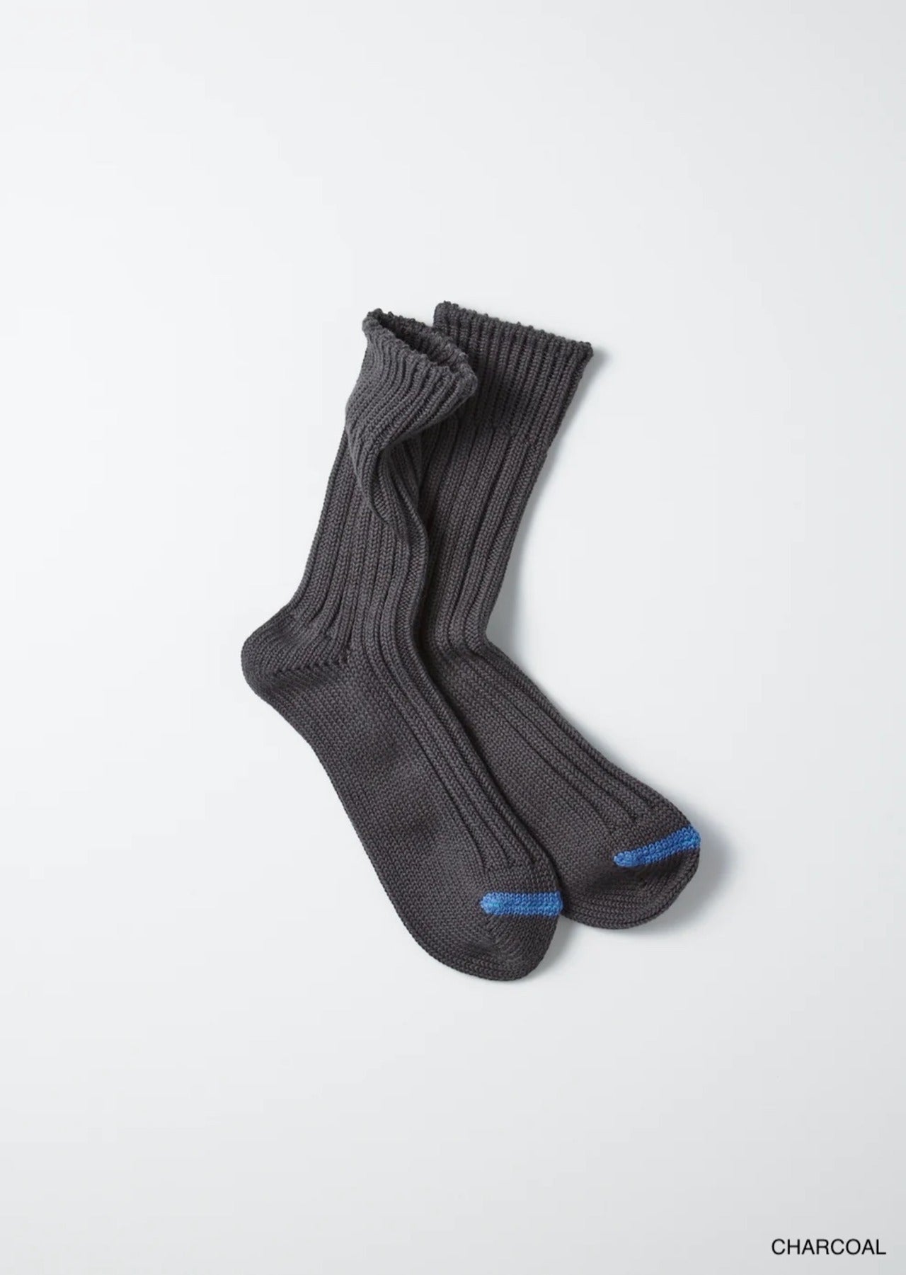 ROTOTO / Chunky Ribbed Crew Socks "Tie Dye" (Charcoal)